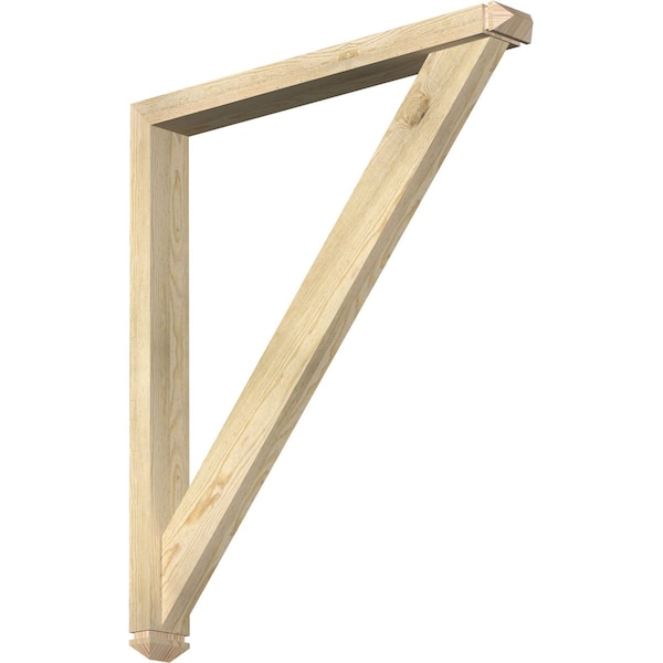 Ekena Millwork Traditional Arts and Crafts Rough Sawn Bracket w/ Offset Brace, Douglas Fir, 4"W x 34"D x 40"H BKT0402X34X40TRA03RDF - main